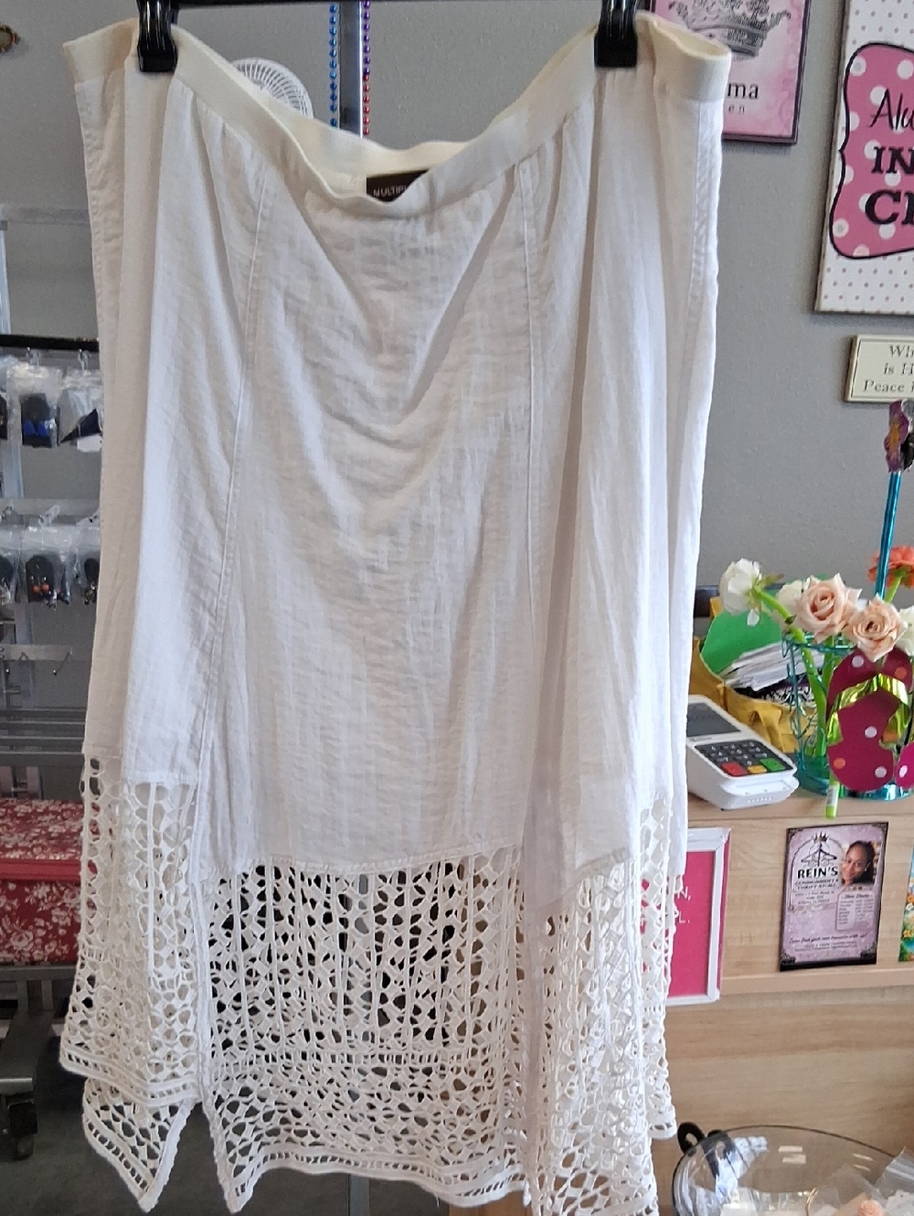 Multiples White Ribbed Waistband Top